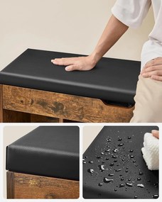 Botník s čalúneným sedením, 3 priehradky, 44x100x30cm