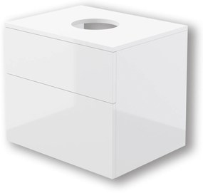 Deante Prizma, závesná skrinka s pultovou doskou 600x470x520 mm, biela lesklá, DEA-SDI_6B61