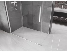 Mexen Velar, sprchový kút s posuvnými dverami 160(dvere) x 80(stena) cm, 8mm číre sklo, biela, 871-160-080-01-20