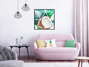 Artgeist Plagát - Coconut (Square) [Poster] Veľkosť: 30x30, Verzia: Zlatý rám