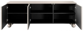 TV stolík Sonatia II 150 cm trojdverový na guľatých nohách - kašmírový