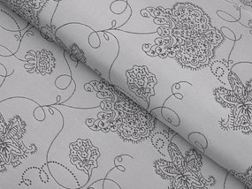 Biante Teflónový obdĺžnikový obrus TF-083 Kvetované ornamenty na sivom 50x100 cm