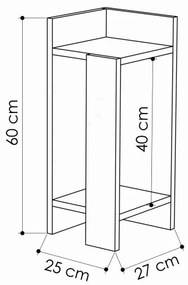 Nočný stolík ELOS 60x25 cm šedá