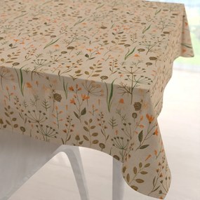 Biante Dekoračný štvorcový obrus PML-070 Jesenné rastliny na svetlo hnedom 130x130 cm