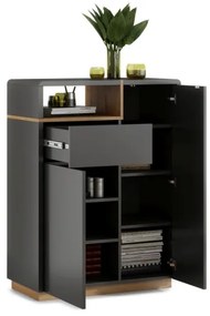 Komoda s zásuvkou FRED antracit/dub artisan