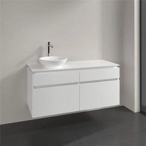 VILLEROY &amp; BOCH Legato závesná skrinka pod umývadlo na dosku (umývadlo vľavo), 4 zásuvky, 1200 x 500 x 550 mm, Glossy White, B58000DH