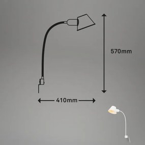 Briloner 2079-016 - Nástenná flexibilná lampa 1xE27/10W/230V biela