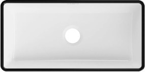 Mexen Nadia, umývadlo na dosku 46x23x12 cm, biela lesklá-čierny okraj, 21614607