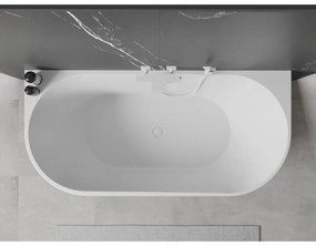 Mexen Oval, voľne stojaca nástenná vaňa 140 x 75 cm, biela-čierna, biely prepad, 52671407575-20