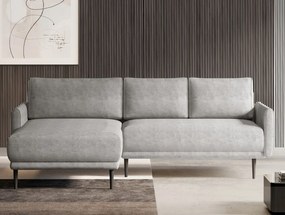 Rohová sedačka Soho, svetlo šedá strukturovaná látka, ľavý roh