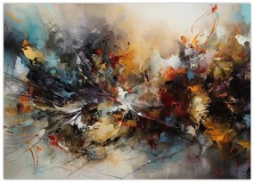 Sklenený obraz - Abstraktná grafika (70x50 cm)