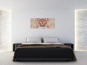 Obraz - Medvedík v pruhovanom tričku (120x50 cm)