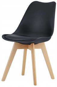 SUPPLIES BJORN Jedálenská škandinávska stolička - čierna farba