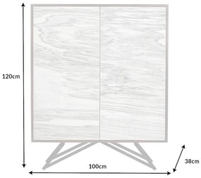 Dizajnová vysoká komoda Quillon II 120 cm prírodný kameň
