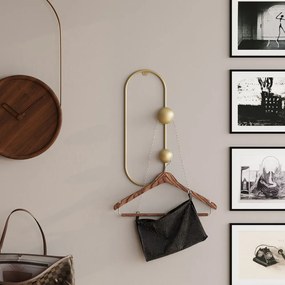 Kovový nástenný vešiak v zlatej farbe Dama – Kalune Design
