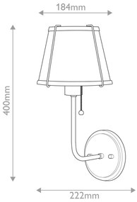 Hinkley HK-CLARKE1-BR-BK - Nástenná lampa CLARKE 1xE27/40W/230V mosadz/čierna