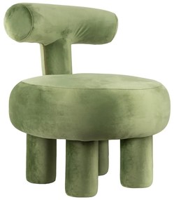 Svetlozelené zamatové kreslo Abrazo – Leitmotiv