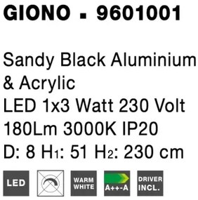LED luster Giono 8 zlaté