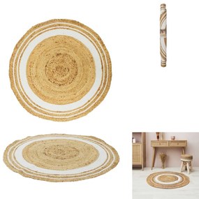 Koberec Boho Ring, (fi) 90 cm, béžová/biela