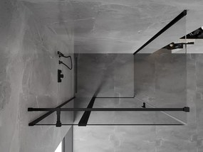 Mexen Mist T, sprchový kút s krídlovými dverami, 75 x 120 cm, 8mm číre sklo, čierny profil, 8A4T-075-120-70-00