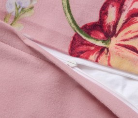 Flanelová posteľná bielizeň, štandardná veľkosť, ružová