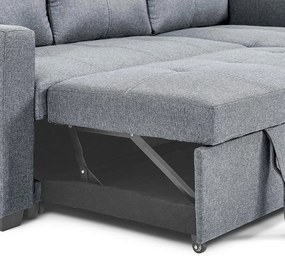 Univerzálna rohová rozkladacia sedacia súprava Catini PORTIVA s úložným priestorom a USB sivá