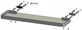 BISK Erga NATURE, sklenená kúpeľňová polička 470mm, chrómová, ERG-04871