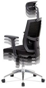 Kancelárska ergonomická stolička LEON — sieť/látka, čierna