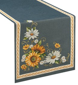 Gobelinový behúň na stôl Kvety 40x100 cm - PostelnePrehozy.sk