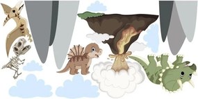Nálepka na stenu pre deti fantastický svet dinosaurov 80 x 160 cm
