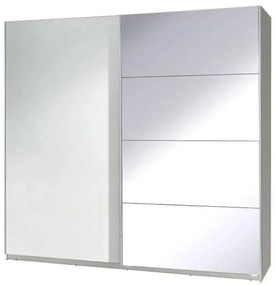 Skriňa Twister 3 biela/zrkadlo 225 cm