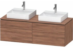 DURAVIT L-Cube závesná skrinka pod dve umývadlá na dosku, 4 zásuvky, 1420 x 550 x 482 mm, orech prírodný, LC4872B79790000