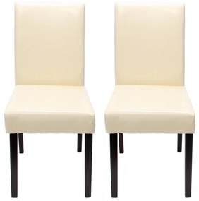 Jedálenská stolička Litta (SET 2 ks), tmavé nohy - Krémová