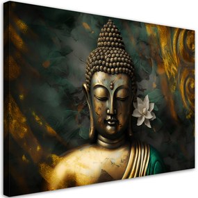 Gario Obraz na plátne Zlatý Budha na abstraktnom pozadí Rozmery: 60 x 40 cm