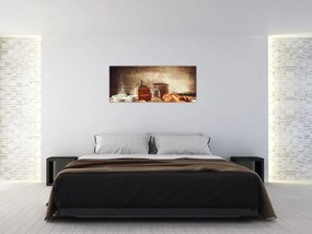Obraz - Káva a raňajky (120x50 cm)