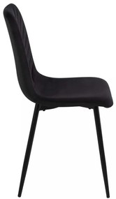 Jedálenská stolička Freville Velvet, čierna