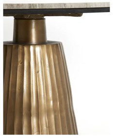 Okrúhly jedálenský stôl v bronzovej a prírodnej farbe s doskou v dekore mramoru ø 100 cm Rianne – Light &amp; Living