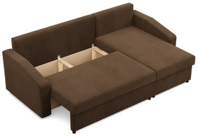 Rohová rozkladacia sedacia súprava NEO - skosený bok - model 2 Hnedá