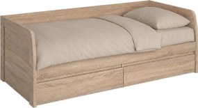 Posteľ 2S, 90x200, dub sonoma, NORTY TYP 28