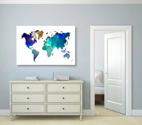 Obraz farebná mapa sveta v akvarelovom prevedení Varianta: 120x80