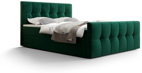 Manželská posteľ Boxspring 140 cm Macheta Comfort (olivová) (s matracom a úložným priestorom). Vlastná spoľahlivá doprava až k Vám domov. 1056142