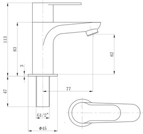Sapho - Umývadlová batéria SMALL 11,3 cm lesklý chróm