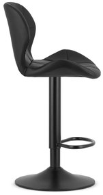AKCIA Barová stolička z eko kože s čiernou nohou WEST, čierna II. akosť