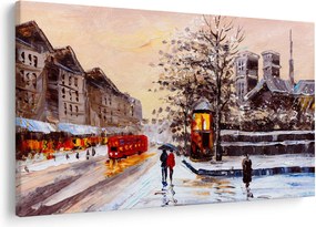 Obraz - Maľba zimného mesta (90x60 cm)