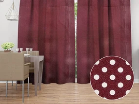 Biante Bavlnený záves Sandra SA-339 Biele bodky na tmavo červenom 130x190 cm
