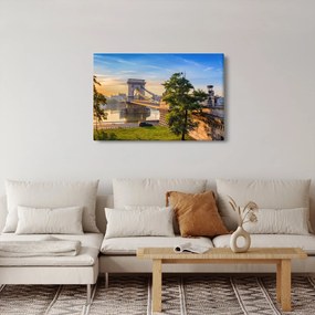 Obraz - Most cez rieku, Budapešť, Maďarsko (90x60 cm)