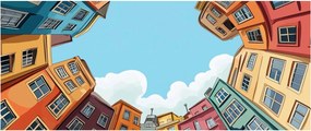 Obraz - Medzi domami (120x50 cm)