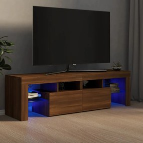 TV skrinka s LED svetlami hnedý dub 140x36,5x40 cm 822643