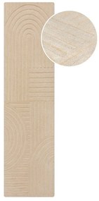 Béžový vlnený koberec behúň 60x230 cm Zen Garden – Flair Rugs