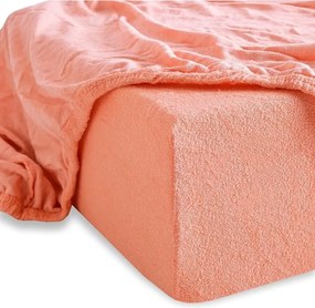 Plachta posteľná marhuľová froté EMI, Plachta 90 (100)x200